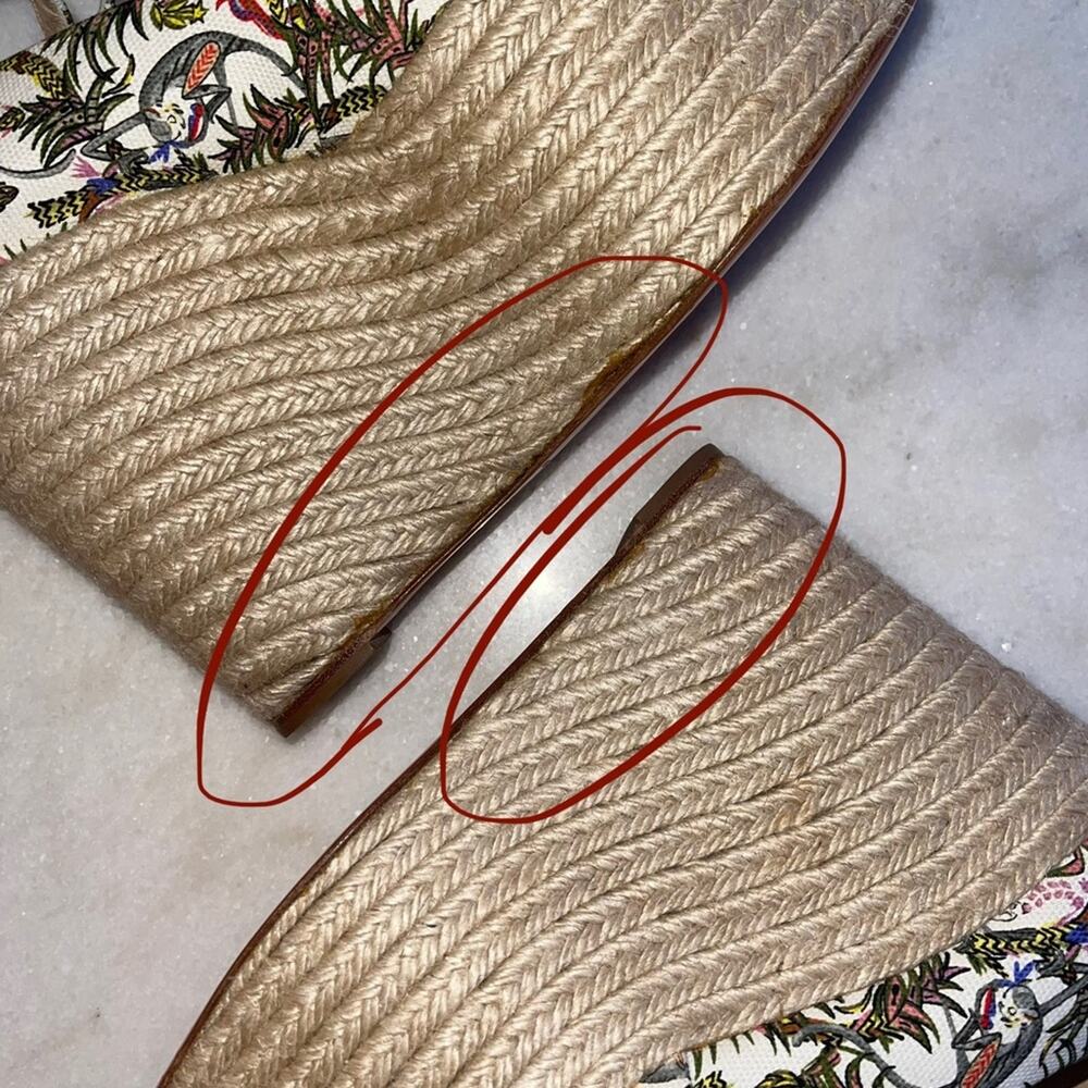 New Christian Louboutin 38 Tropical Jungle Print Espadrille Wedge - Picture 11 of 11